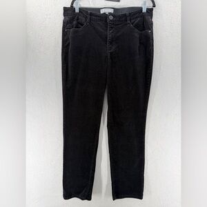 Wit & Wisdom Absolution Corduroy Pants Womens Size 14 Black Straight Leg Comfort